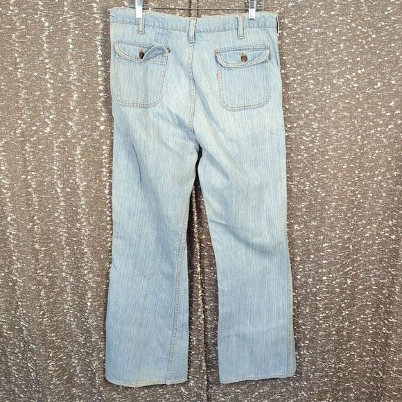 Vintage 70's Levi's Orange Tab Flare/Bootcut Light Wash Jeans Slash Pocket - Picture 5 of 13